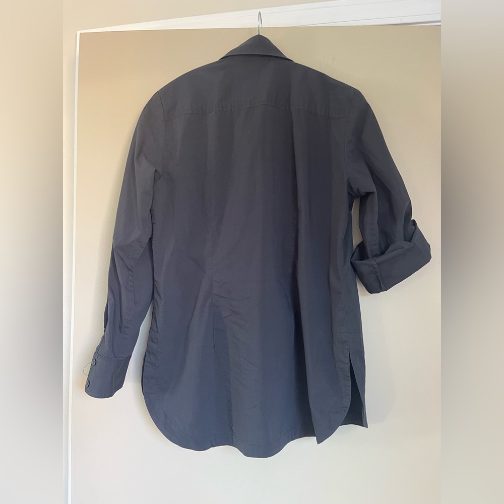 Finley button down Joey roll sleeve top black  sz medium. - Picture 4 of 6